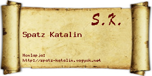 Spatz Katalin névjegykártya